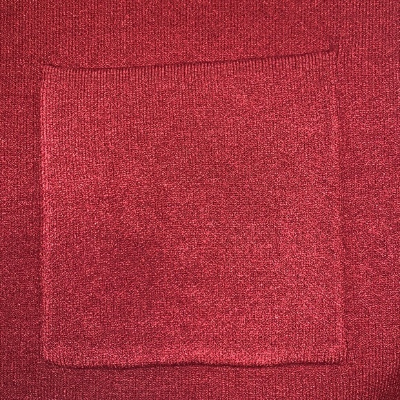 Cynthia Rowley size M burgundy w orange cuffs zip up A-line 3/4 sleeve sweater - Picture 6 of 14